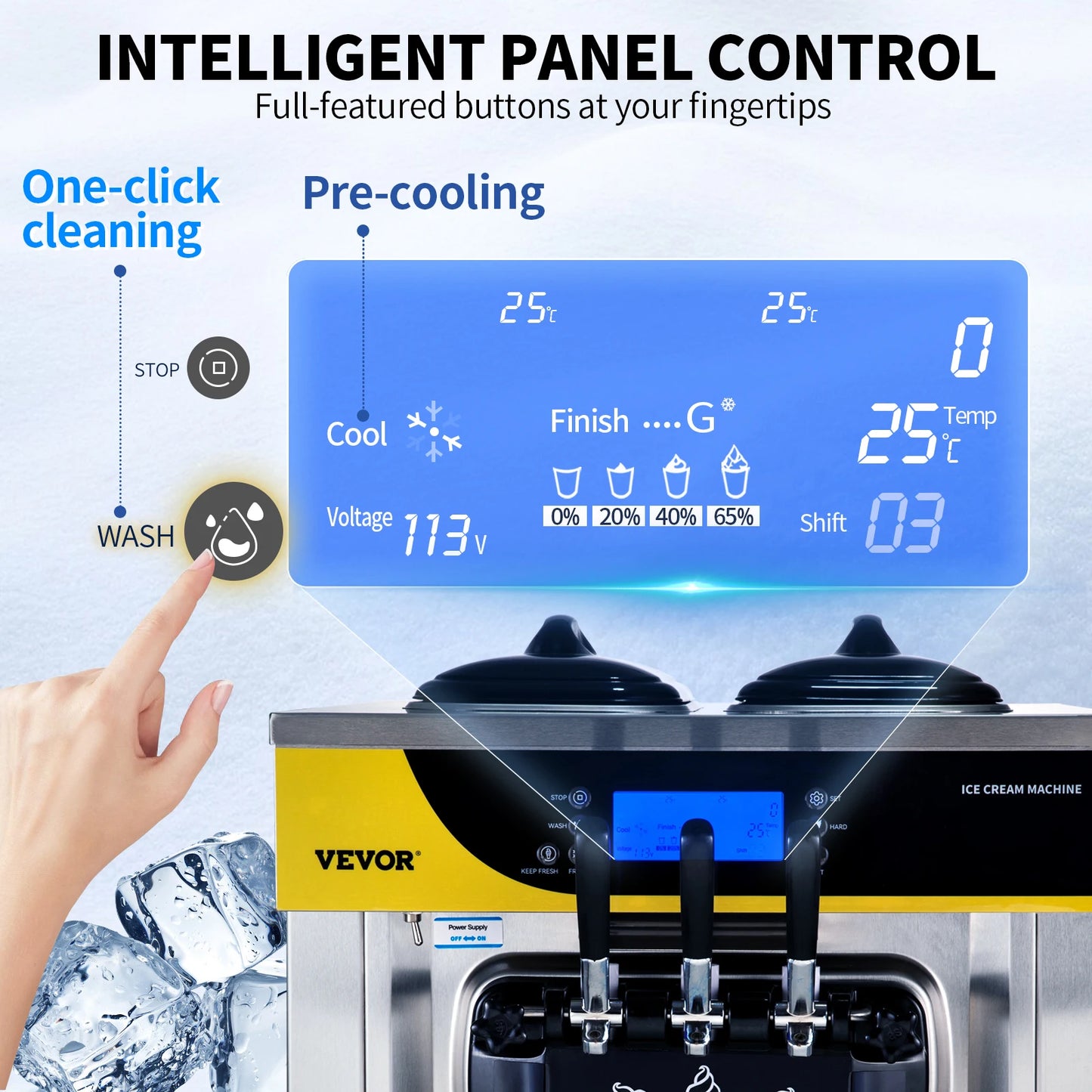 Soft Ice Cream Machine Commercial Tricolor Desktop