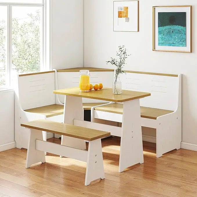 Breakfast Nook Corner Dining Table with Bench