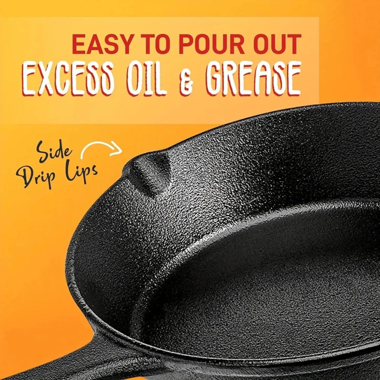 3PCS Cast Iron Skillet Set (6/8/10 Inch) – Pre-Seasoned