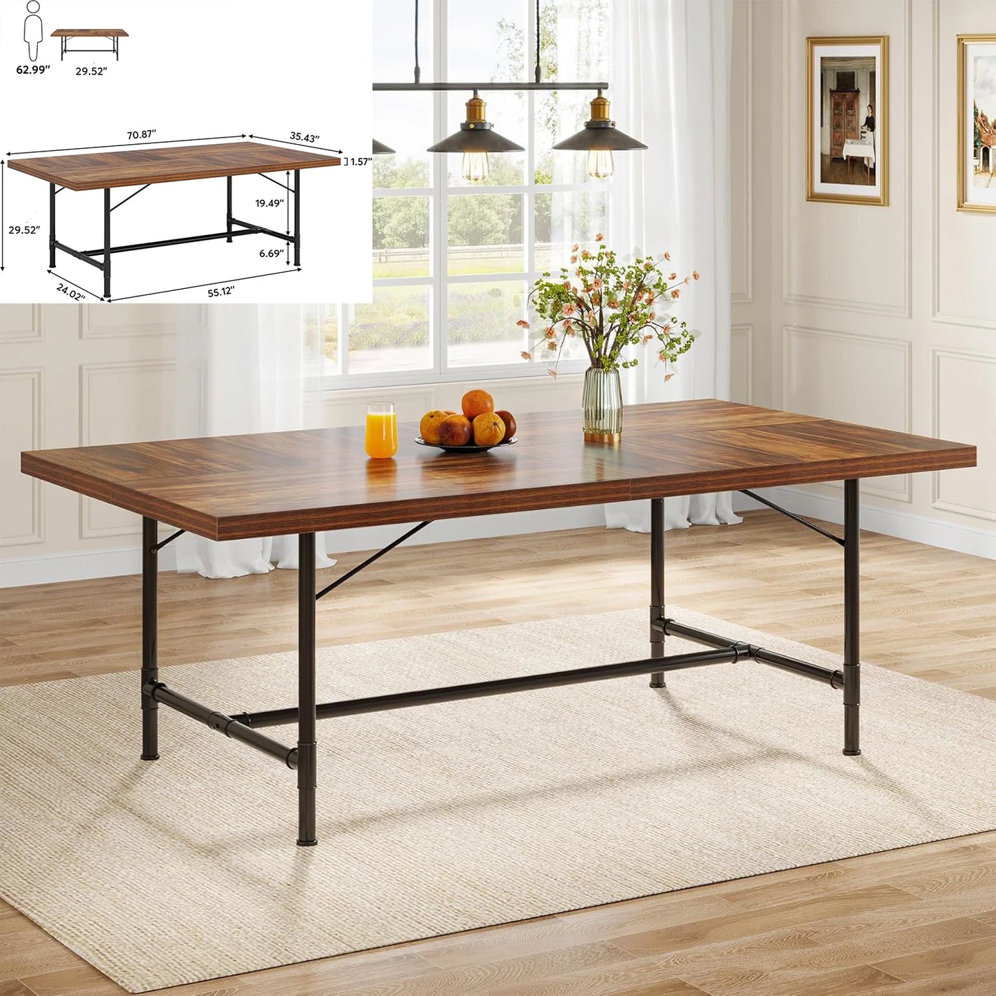 Rectangular Dinner Table for Dining Room