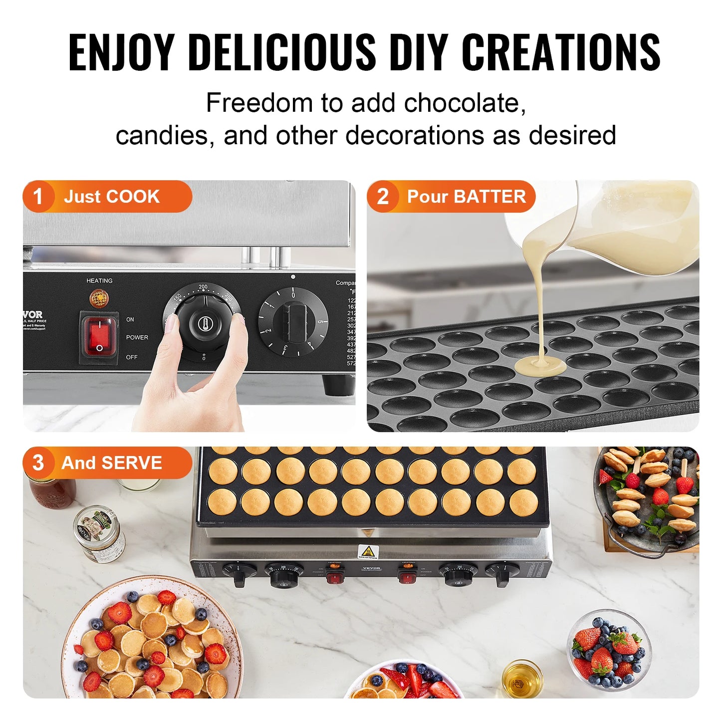 50Pcs Mini Dutch Pancake Maker Dorayaki Baker