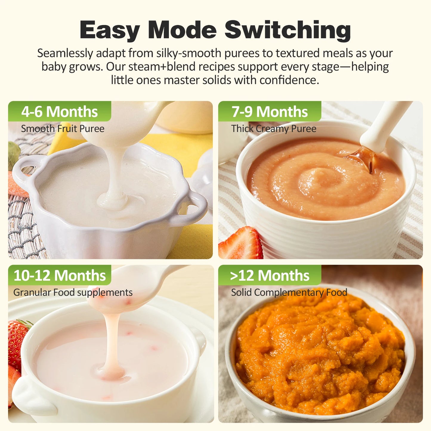 4-12 Months Baby Food Maker Steamer Blender