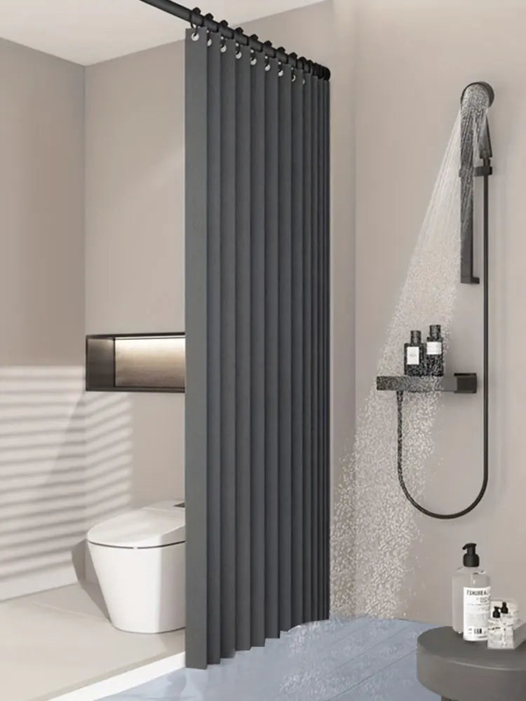 Foldable Magnetic Shower Curtain Waterproof Bathtub Curtain