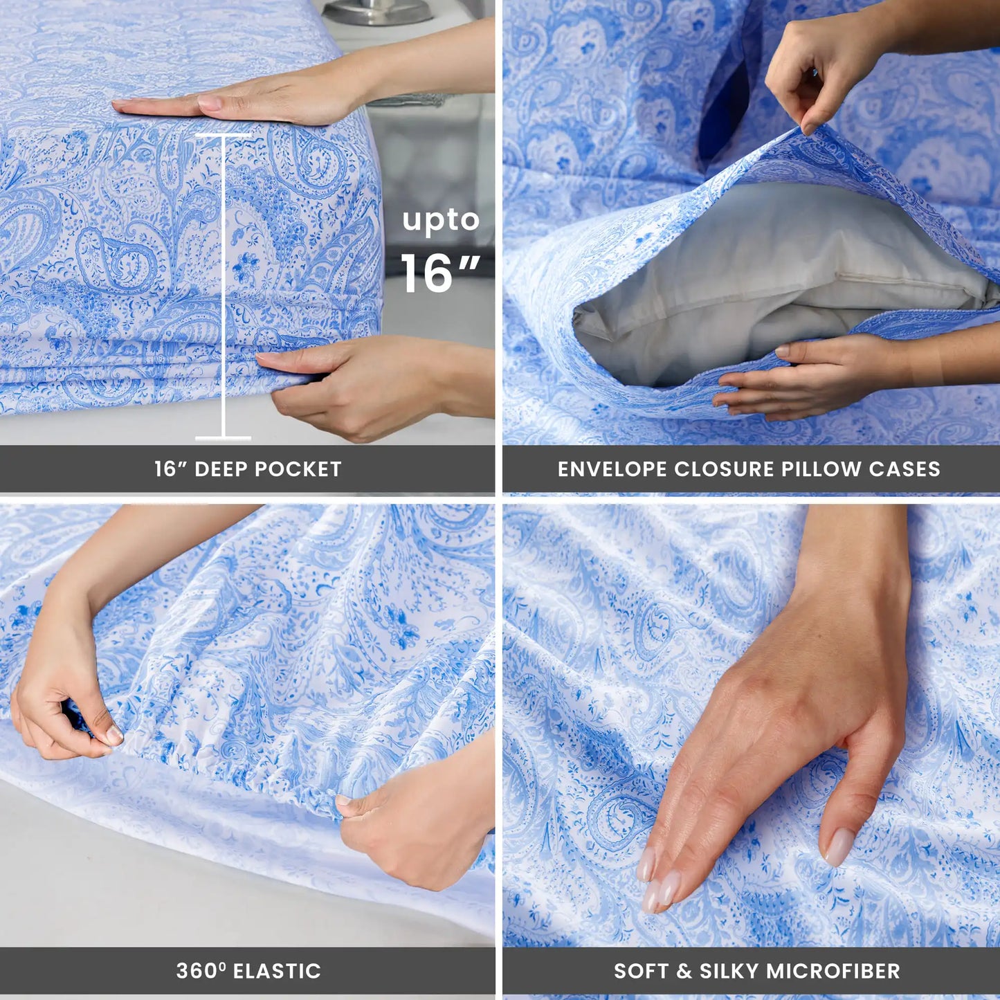 Decor 4-Piece Paisley Bed Sheet Set