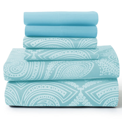 Lux Decor 6Pc Paisley Sheet Set – Soft Microfiber