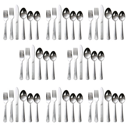 48Pcs Flatware Set Service for 8 Stainless Steel Knife Fork Spoon Tableware Flatware Set Kitchen Dinnerware Gift