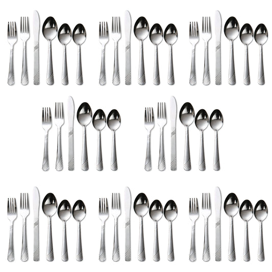 48Pcs Flatware Set Service for 8 Stainless Steel Knife Fork Spoon Tableware Flatware Set Kitchen Dinnerware Gift