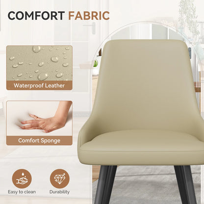 Set of 2 Faux Leather Upholstered Dining Chairs