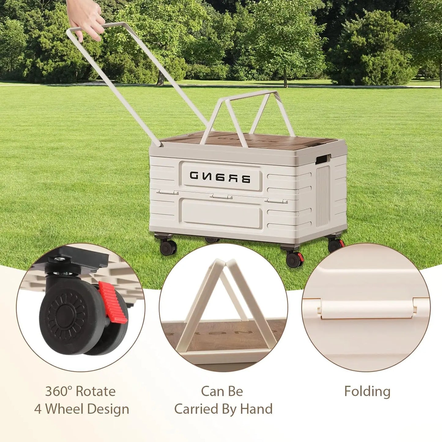 360° Rotating Foldable Storage Cart