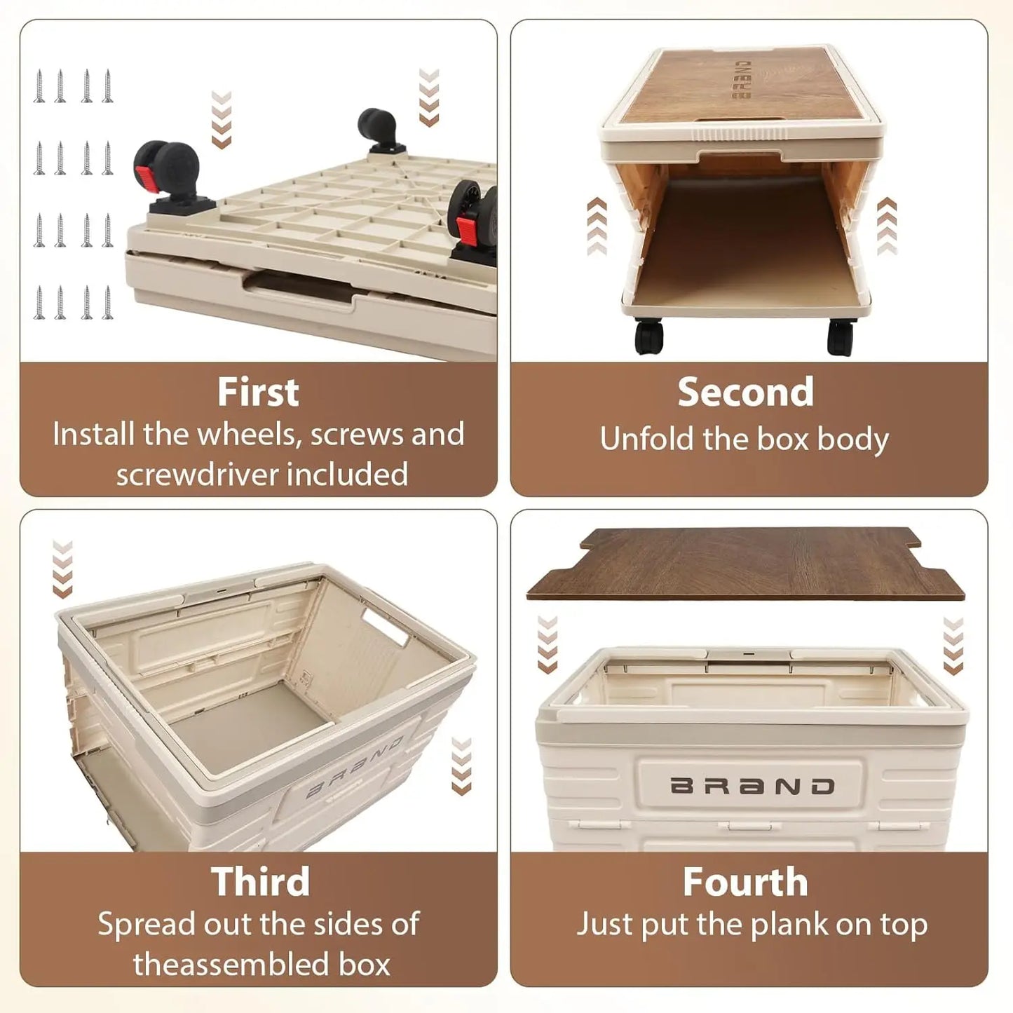 360° Rotating Foldable Storage Cart