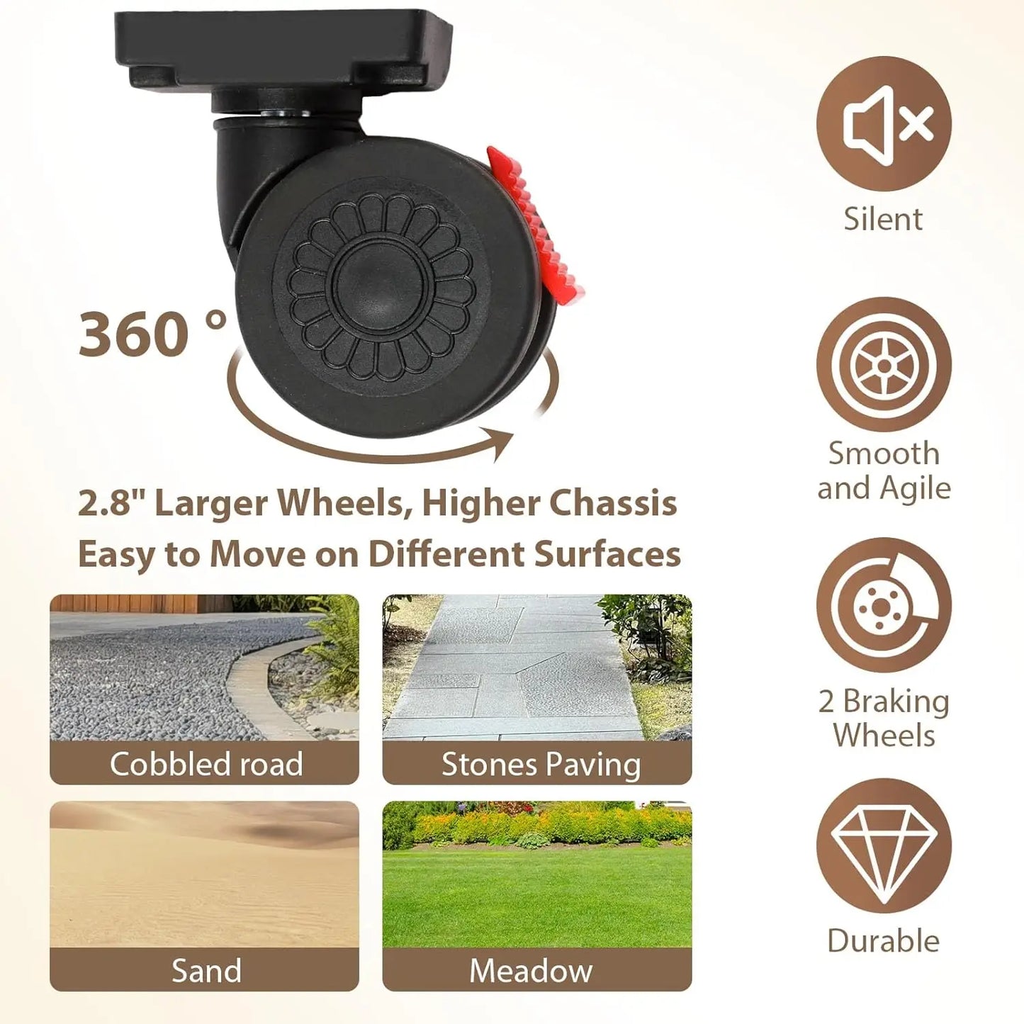 360° Rotating Foldable Storage Cart