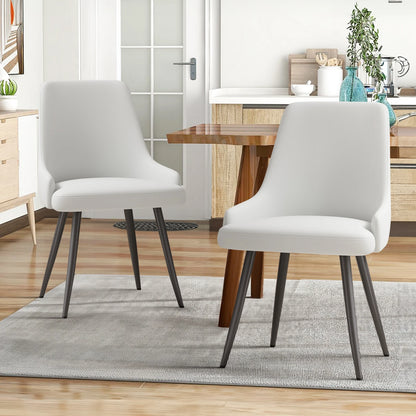 Set of 2 Faux Leather Upholstered Dining Chairs