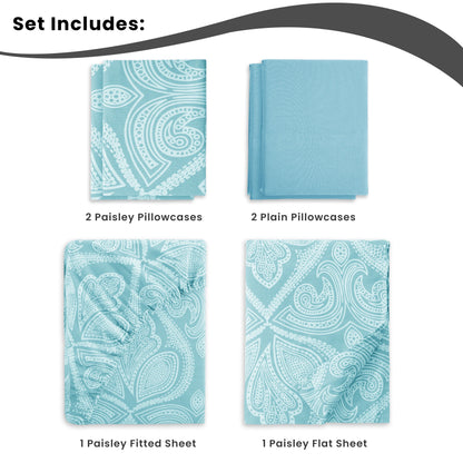 Lux Decor 6Pc Paisley Sheet Set – Soft Microfiber