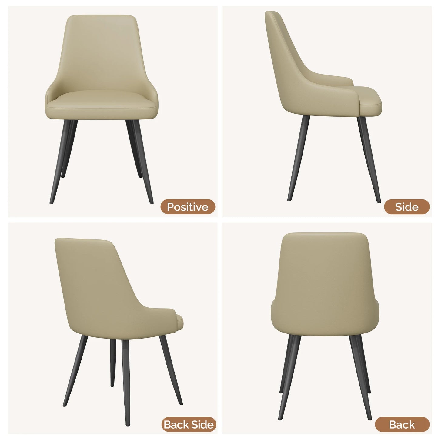 Set of 2 Faux Leather Upholstered Dining Chairs