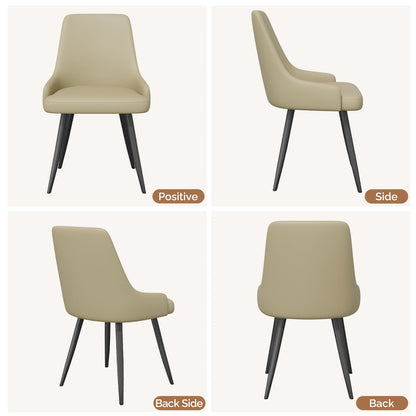 Set of 2 Faux Leather Upholstered Dining Chairs