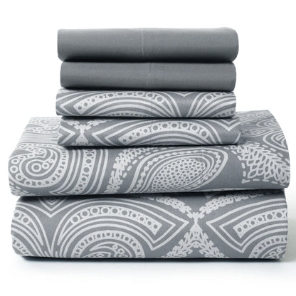 Lux Decor 6Pc Paisley Sheet Set – Soft Microfiber