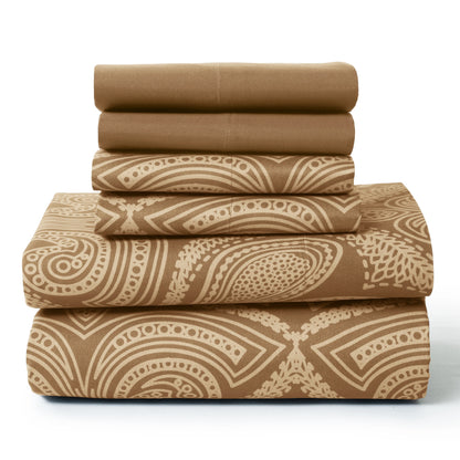 Lux Decor 6Pc Paisley Sheet Set – Soft Microfiber