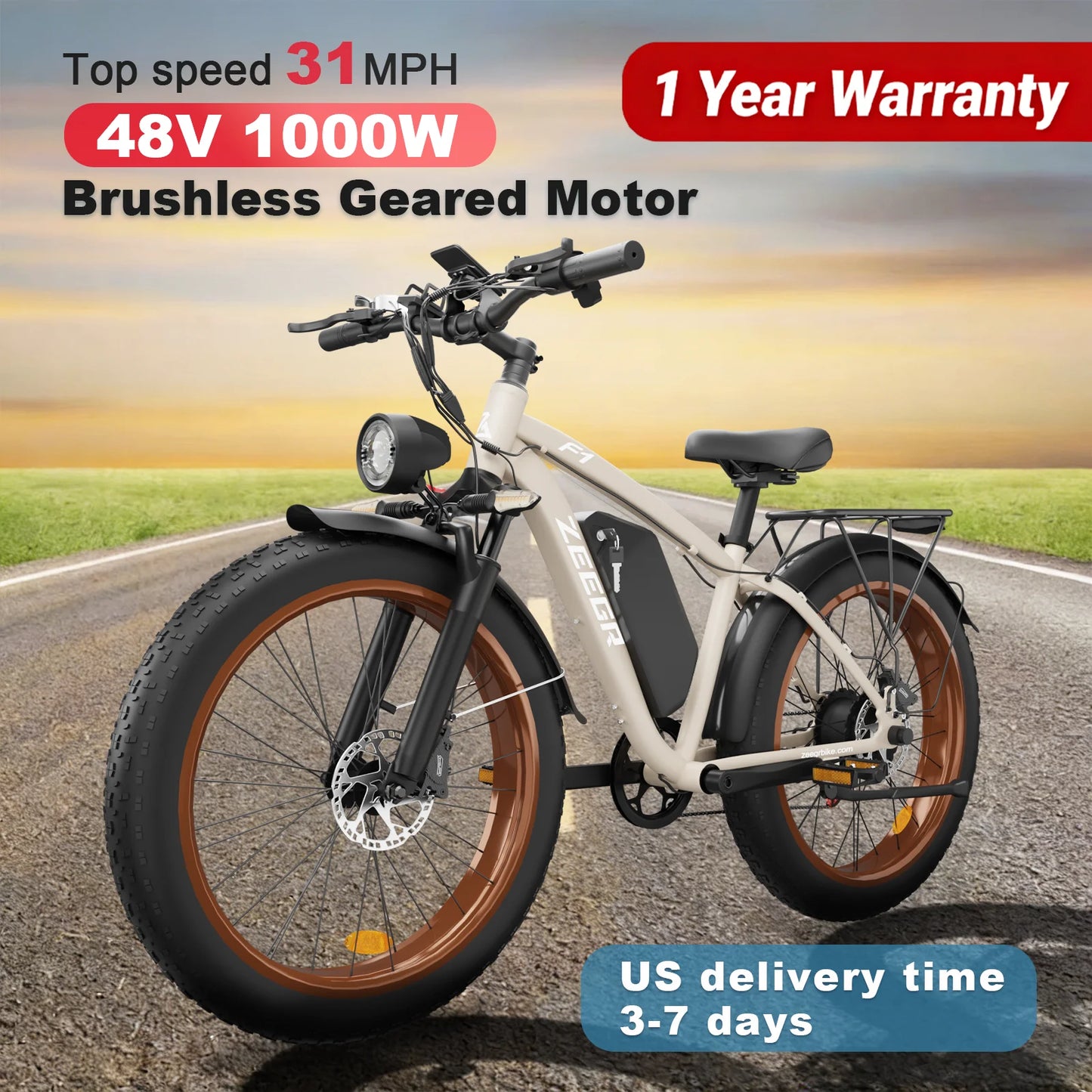 2000W Dual-Motor E-Bike 48V 22.4ah Fat Tires Full Suspension
