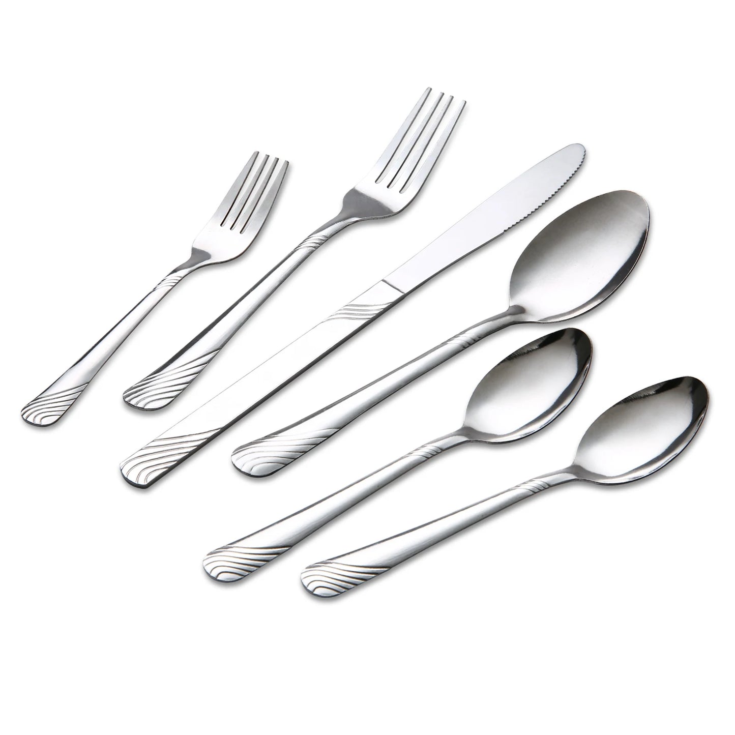 48Pcs Flatware Set Service for 8 Stainless Steel Knife Fork Spoon Tableware Flatware Set Kitchen Dinnerware Gift