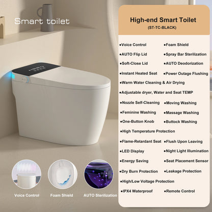 Warm Water Sprayer, AUTO Dual Flush, Heated Bidet Toilet Seat