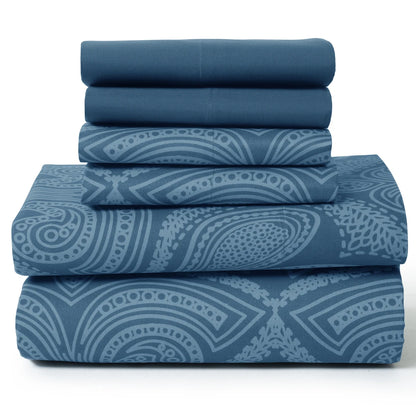 Lux Decor 6Pc Paisley Sheet Set – Soft Microfiber
