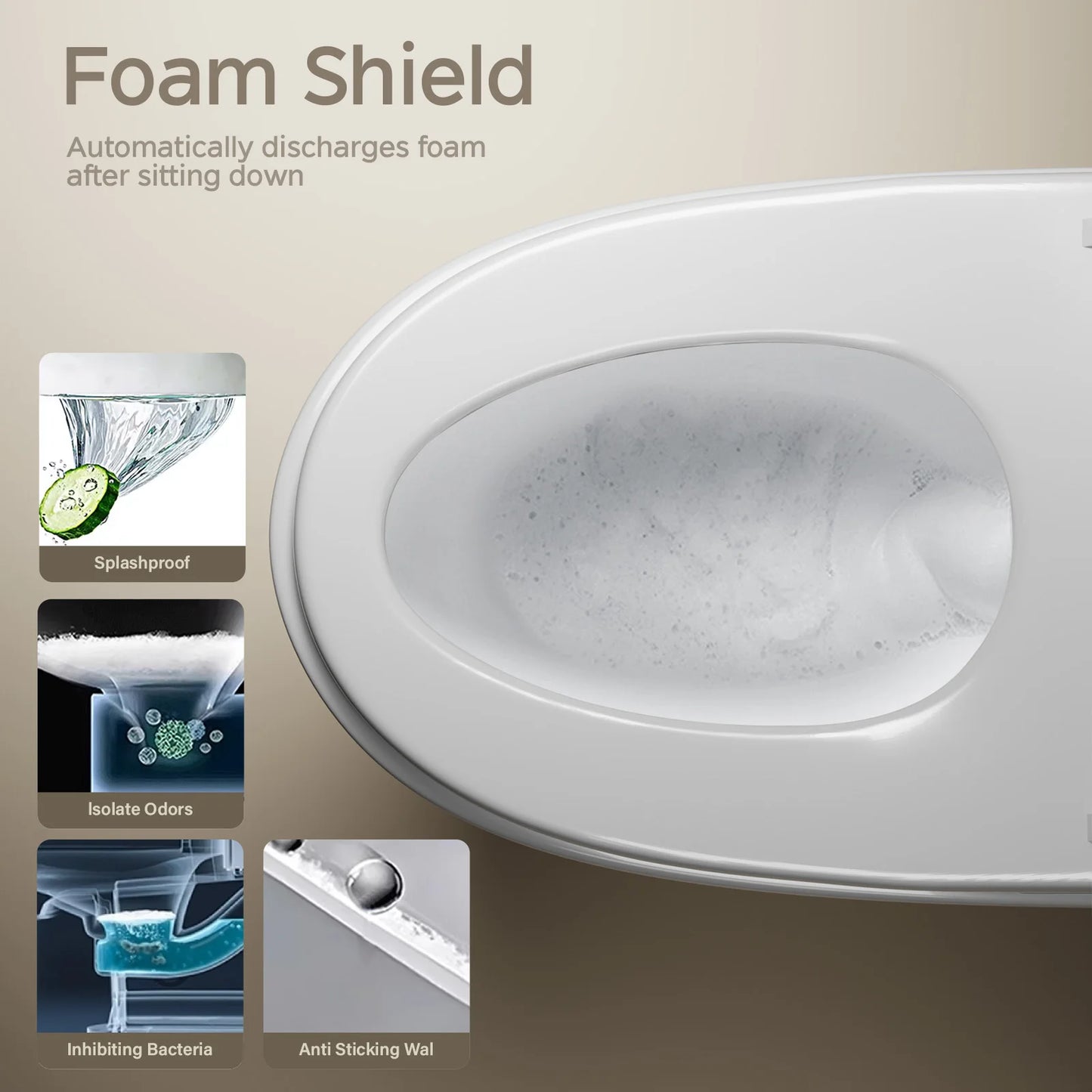 Warm Water Sprayer, AUTO Dual Flush, Heated Bidet Toilet Seat
