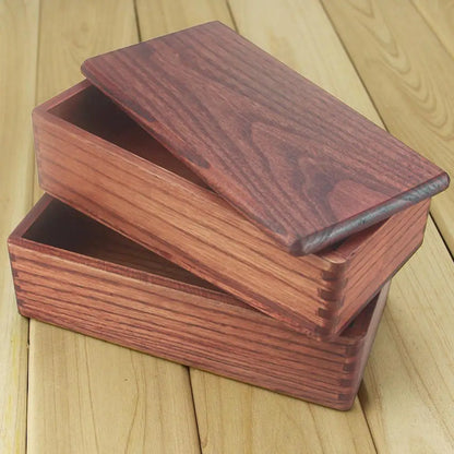 Rectangle Double Layer Wood  Containers Japanese Bento Sushi Lunch Box Sushi Portable Food Container Dropshipping