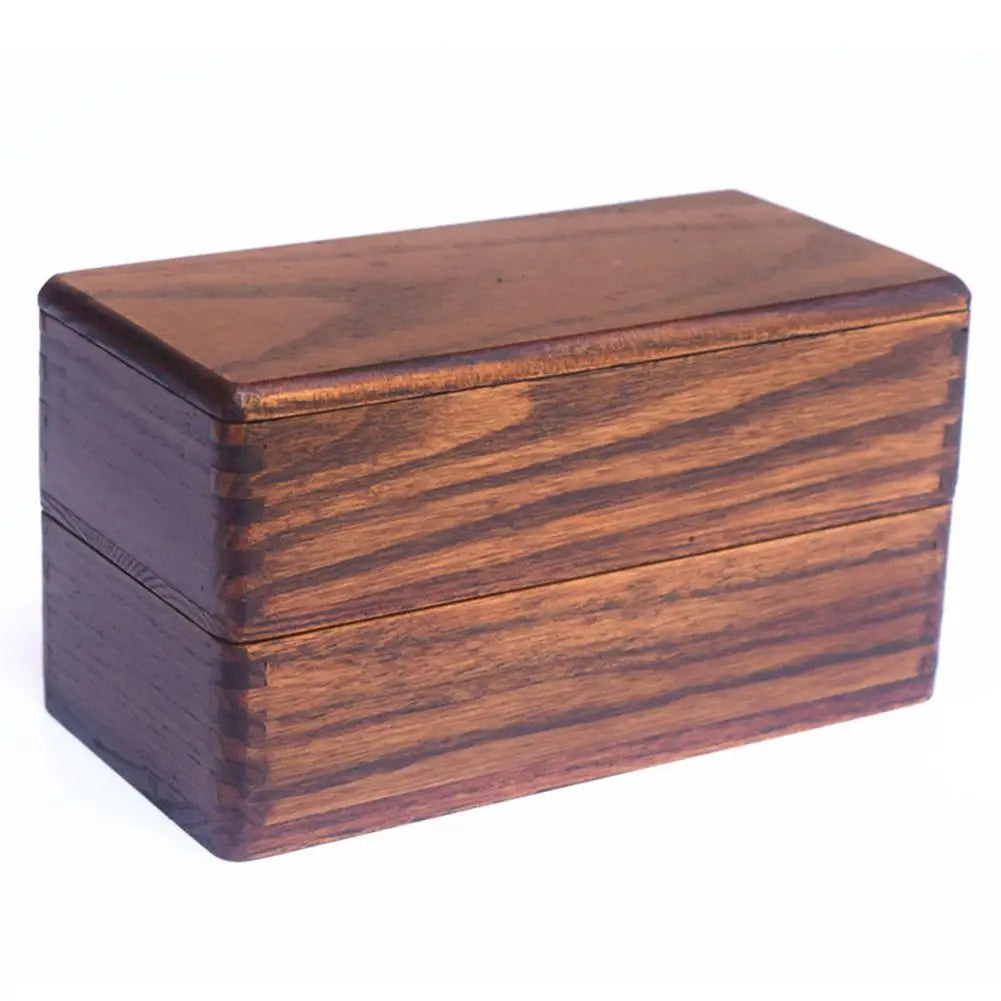 Rectangle Double Layer Wood  Containers Japanese Bento Sushi Lunch Box Sushi Portable Food Container Dropshipping