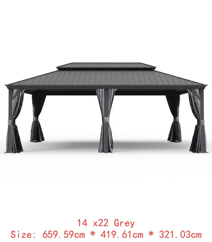 14x24 Hardtop Gazebo, Upgraded Metal Canopy with Drainage