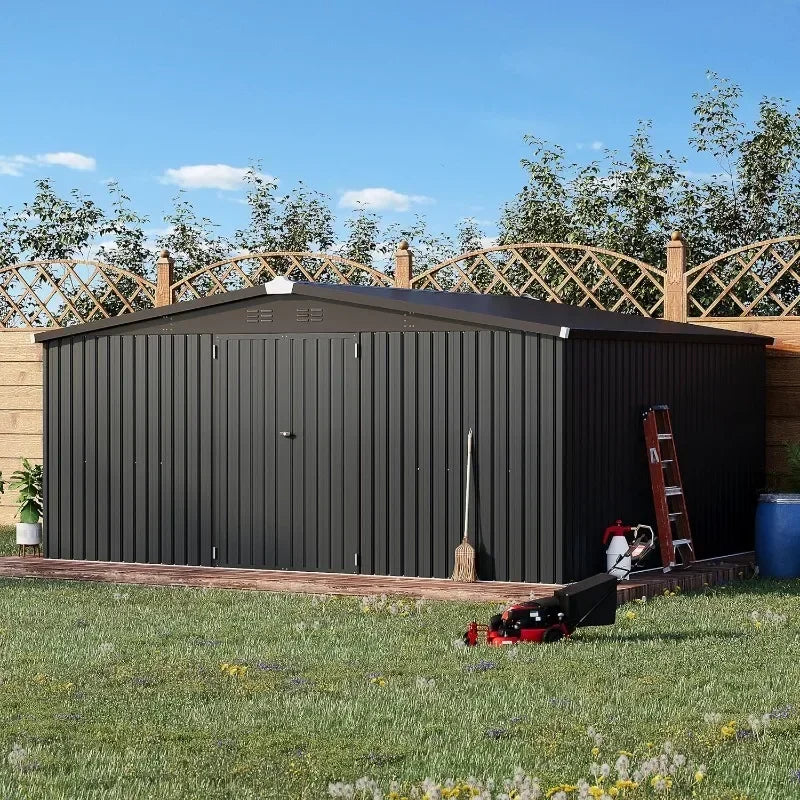 12x14 Outdoor Metal Storage Sheds With Lockable Doors