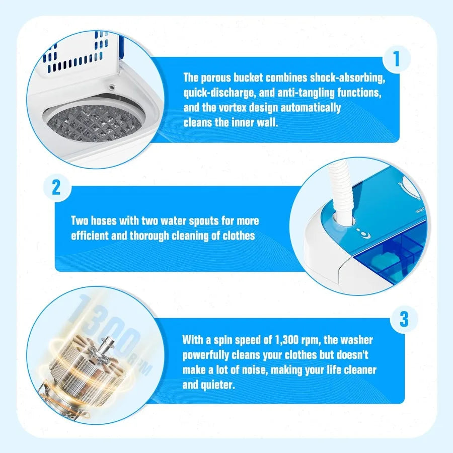 Portable Washing Machine Longer Hose Twin Tub