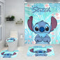 Stitch Bathroom Four-piece Set - Waterproof curtain