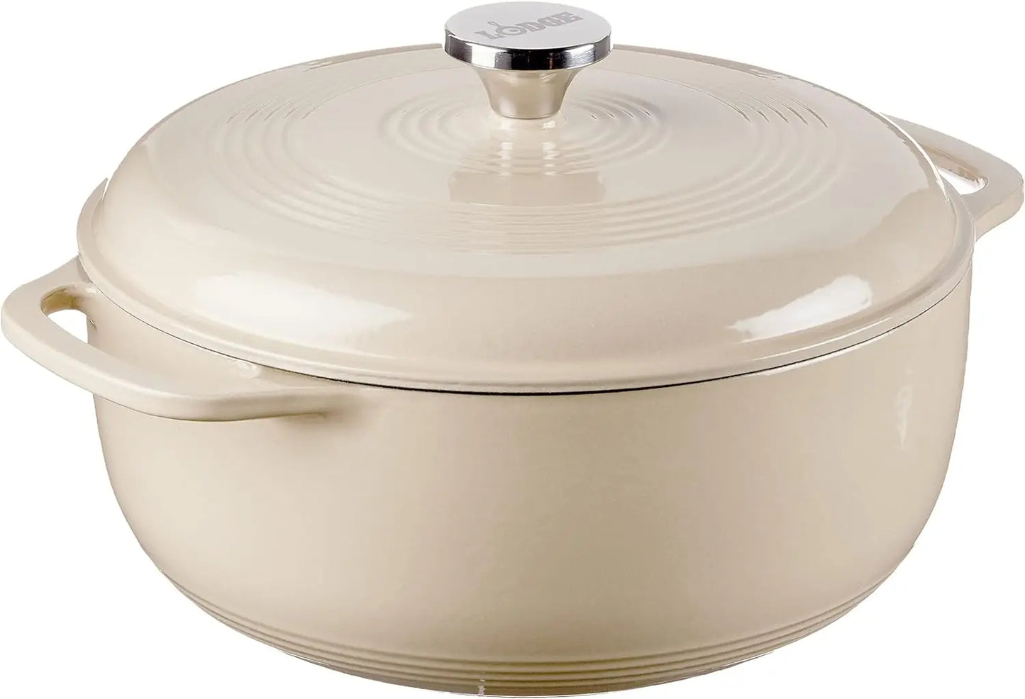 Lodge 6 Quart Enameled Cast Iron Dutch Oven with Lid Dual Handles Oven Safe up to 500° F or on Stovetop Use to Marinate Cook