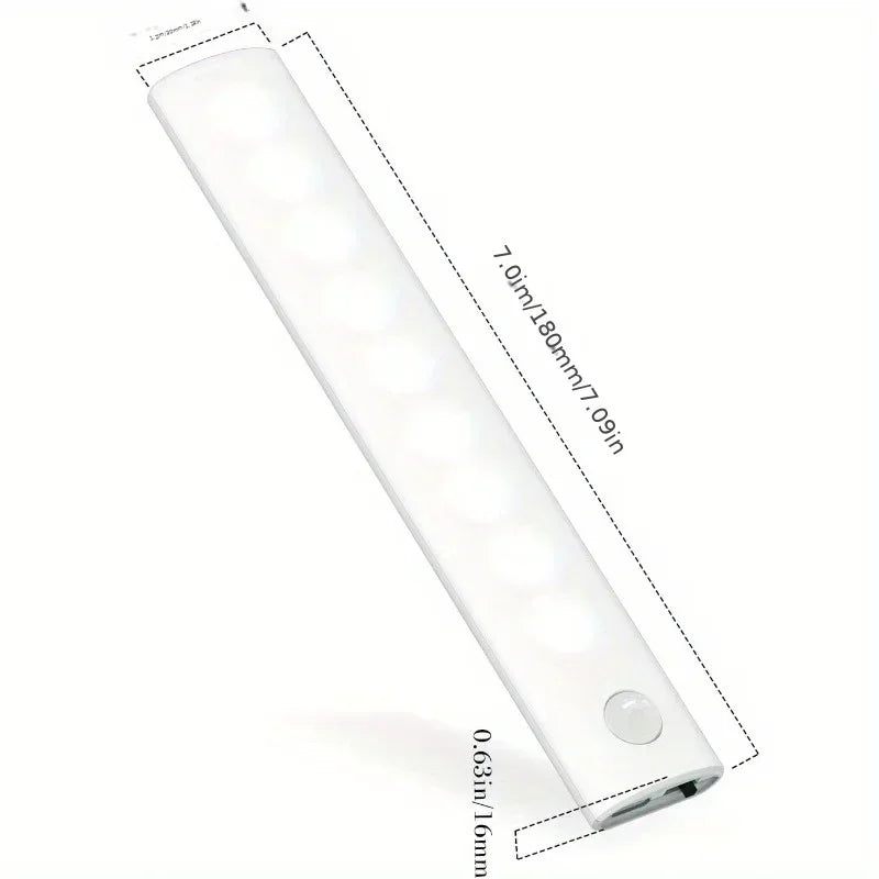 Under Cabinet Lights 1/3/6pcs, Motion Sensor Rechargeable Battery Operated 2 Colors LED Light  for  Closet, Kitchen, Bathroom