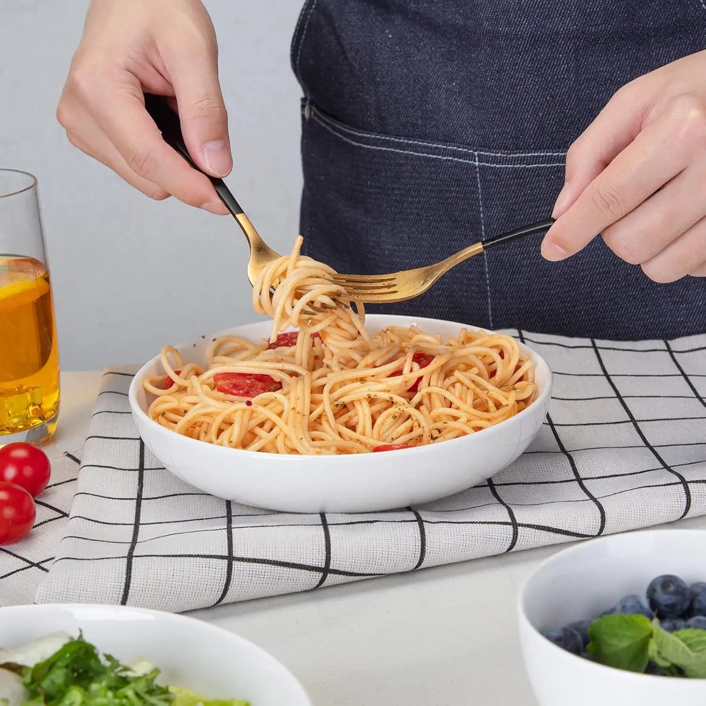 6 Pack Ceramic Large Capacity Bowls