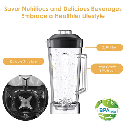 BPA Free 3HP 2200W Heavy Duty Grade Blender Mixer Juicer