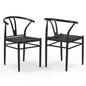 Wood Wishbone Dining Room Chairs Set of 2