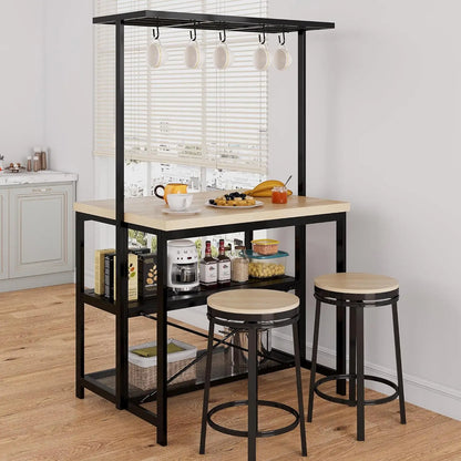 Kitchen Island with Storage, Power Outlet