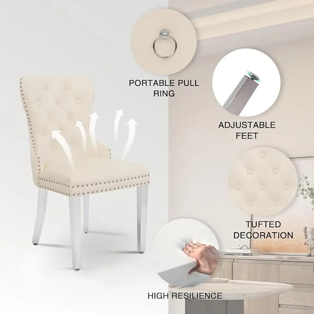 Velvet Dining Chairs Set of 4