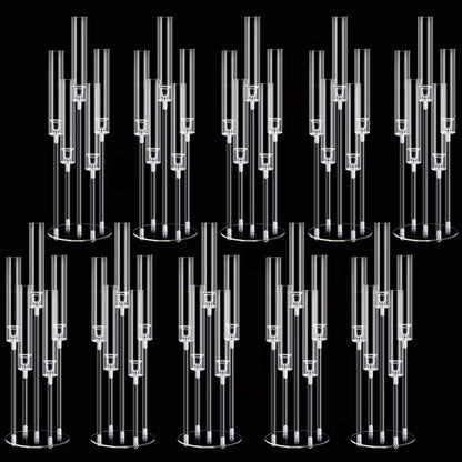 2/4/6/8/10pcs Acrylic Candelabra Centerpieces 5 Arm Candlesticks