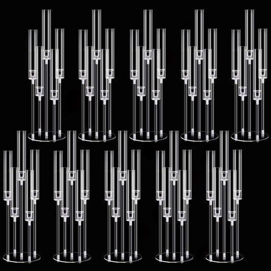 2/4/6/8/10pcs Acrylic Candelabra Centerpieces 5 Arm Candlesticks