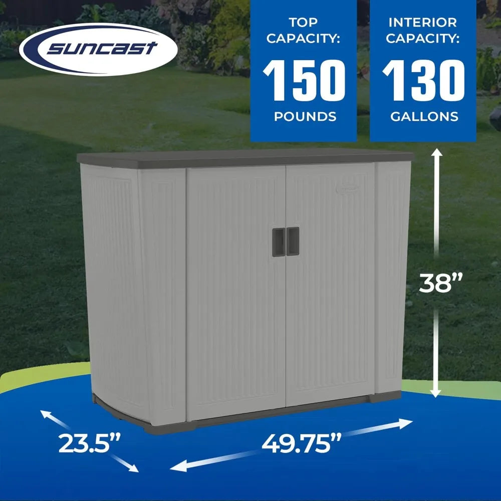 Outdoor Storage Shed for Patio and Garden, Backyard Oasis, 130 Gallon, Dove Gray