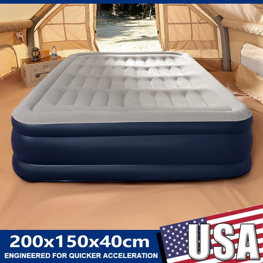 Inflatable Mattress Camping Home Built-In Pump