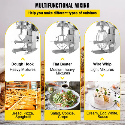 15-30L Electric Dough Machine Stainless Steel Commercial Stand Mixer