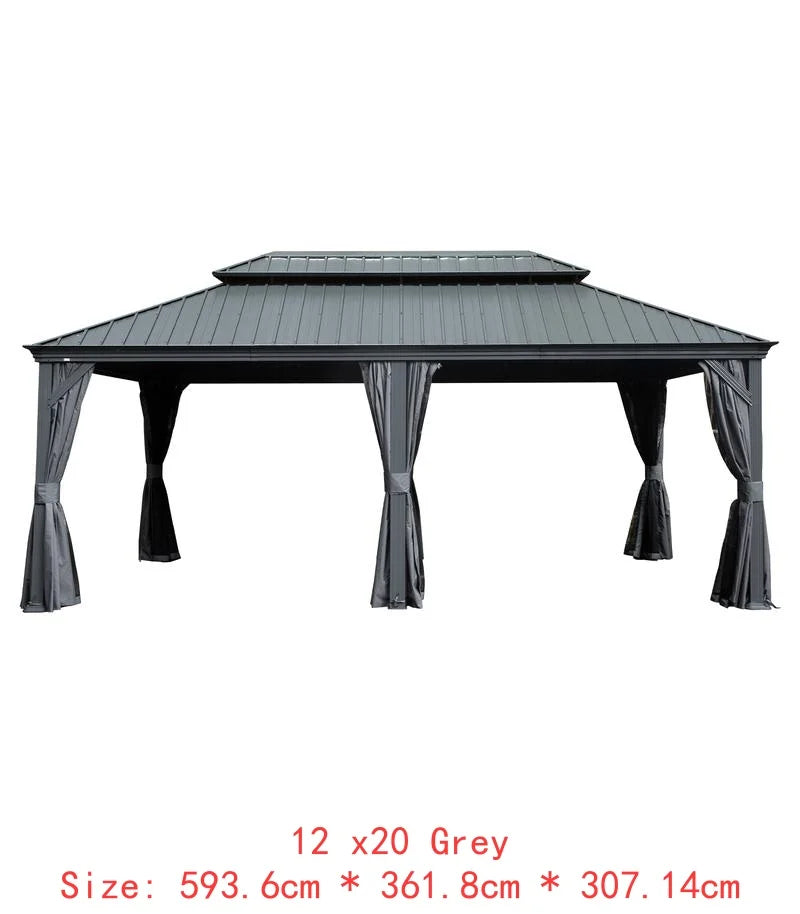 14x24 Hardtop Gazebo, Upgraded Metal Canopy with Drainage