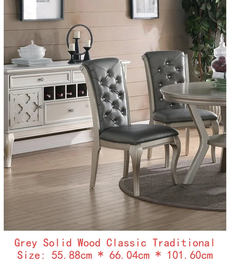 Glass Dining Table & 6 Tufted Side Chairs