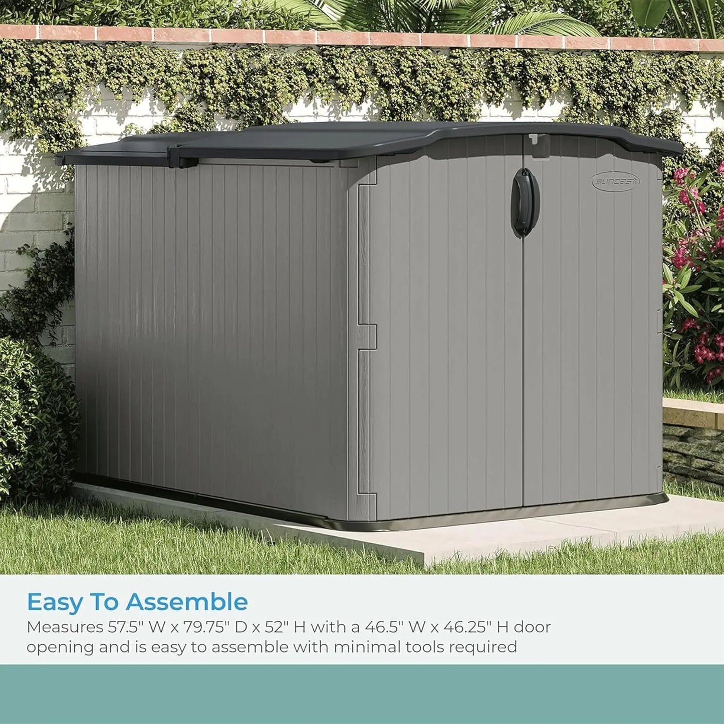 Outdoor Shed With Pad-Lockable Doors, All-Weather