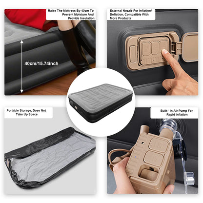 Inflatable Mattress Camping Home Built-In Pump