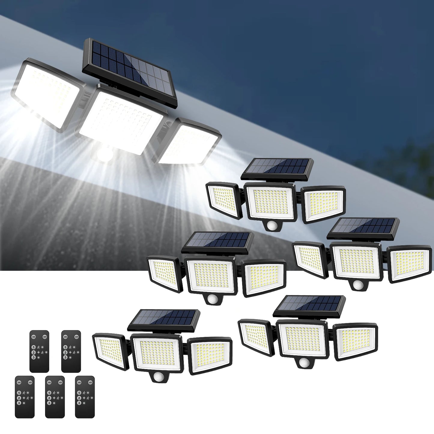 Motion Sensor 3-Head 200+ LEDs Security Light