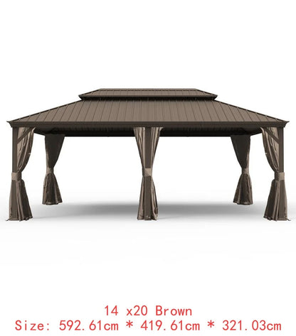 14x24 Hardtop Gazebo, Upgraded Metal Canopy with Drainage